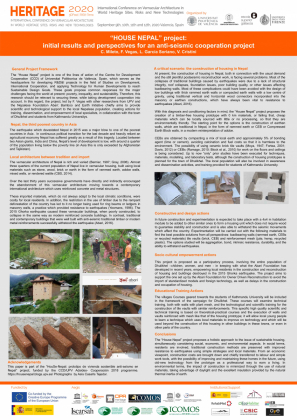 “House Nepal” Project: Initial Results and Perspectives for an Anti-Seismic Cooperation Project - F. Vegas, C. Mileto, L. García Soriano, V. Cristini