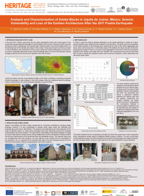 Analysis and Characterisation of Adobe Blocks in Jojutla de Juárez, México. Seismic Vulnerability and Loss of the Earthen Architecture after the 2017 Puebla Earthquake - A. Sánchez Calvillo, D. Preciado Villicaña, E. G. Navarro Mendoza, E. M. Alonso Guzmán, E. A. Núñez Guzmán, H. L. Chávez García, M. Ruiz Mendoza, W. Martínez Molina