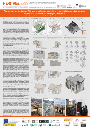 The Vernacular Heritage of Gjirokastra (Albania): Analysis of Urban and Constructive Features, Threats and Conservation Strategies  -  L. Dipasquale, M. Carta, S. Galassi, A. Merlo