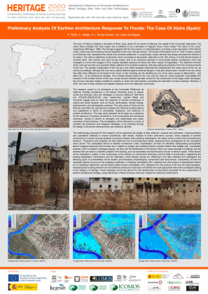 Preliminary Analysis of Earthen Architecture Response to Floods: The Case of Alzira (Spain) - F. Trizio, C. Mileto, F. J. Torrijo Echari, M. Lidón de Miguel